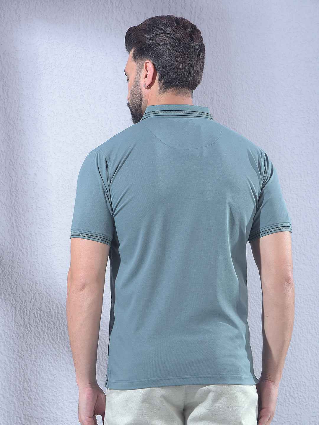 Green Polo Neck T-Shirt