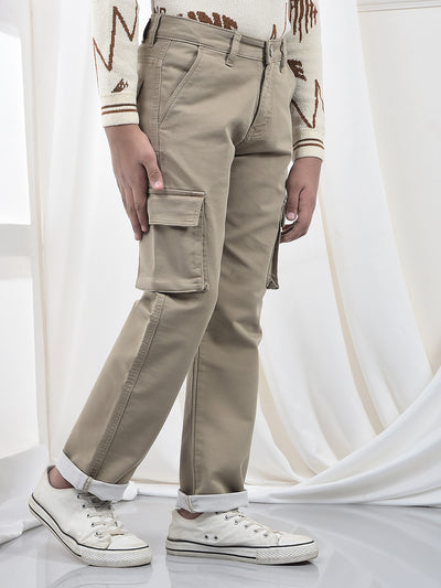Urban Beige Baggy Cargo Jeans
