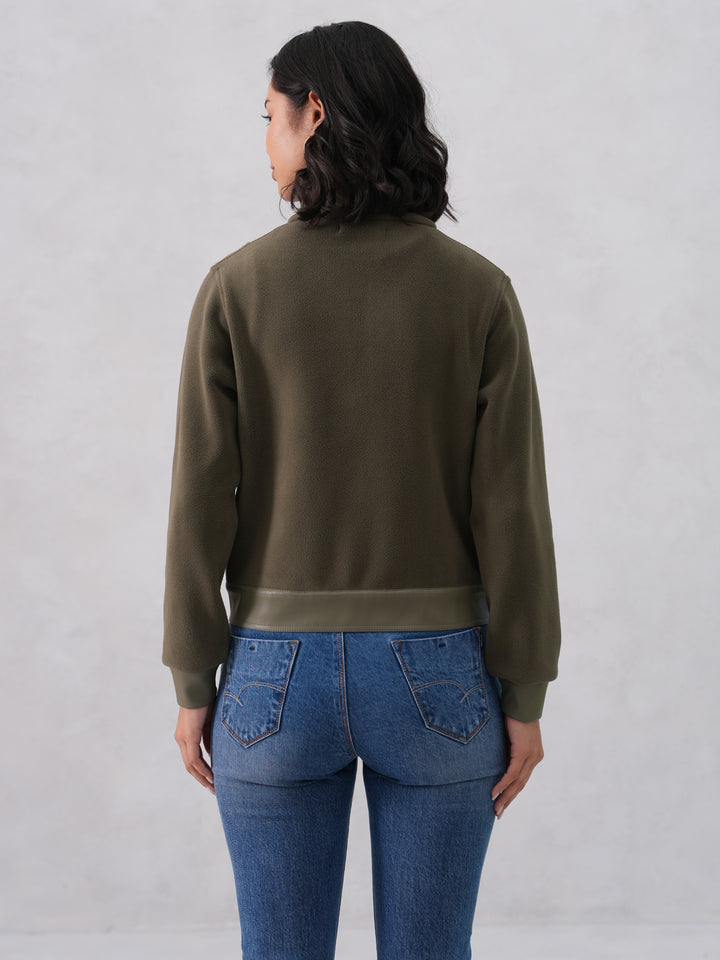 High Neck Olive Jacket