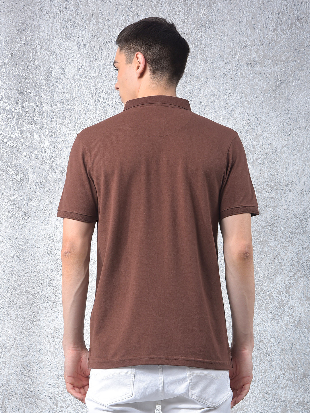 Brown Polo Neck T-Shirt
