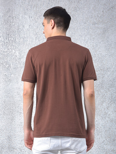 Brown Polo Neck T-Shirt