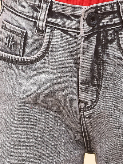 Grey Heavy-Fade Baggy Jeans