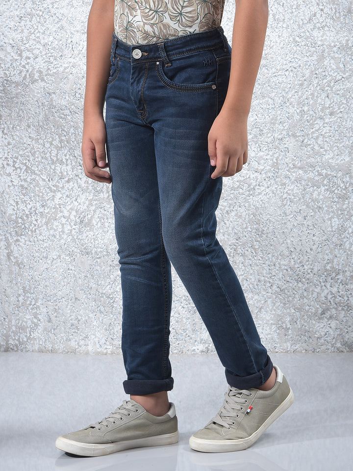 Snatched Dark Wash Slim Blue Jeans