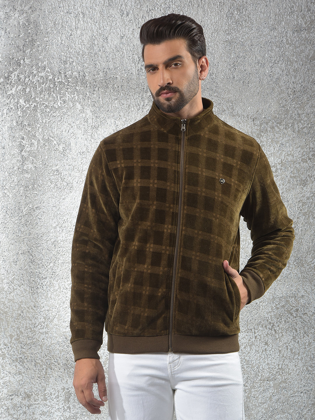 Green Jacquard Reversible Jacket