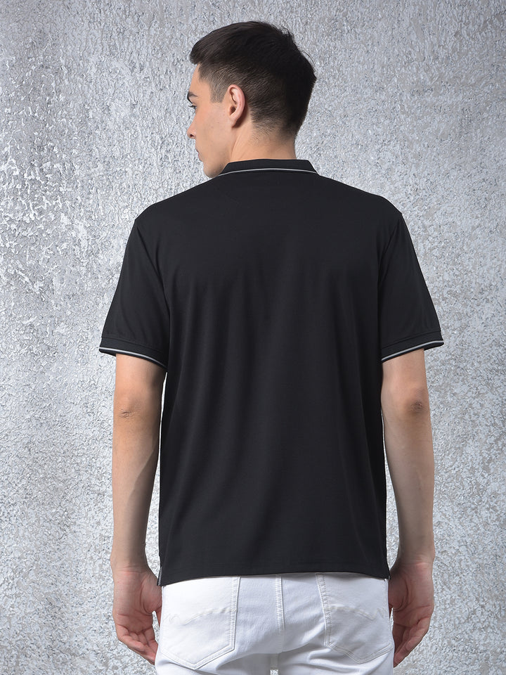Black Polo-Neck T-Shirt