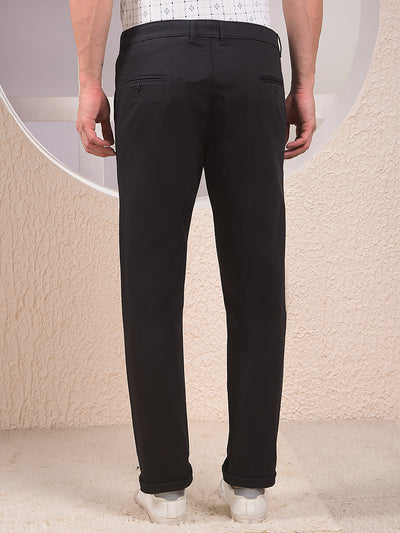 Carbon Dobby Stretch Black Trousers