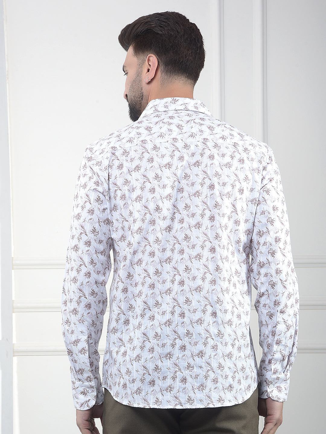 Brown Floral Print Shirt