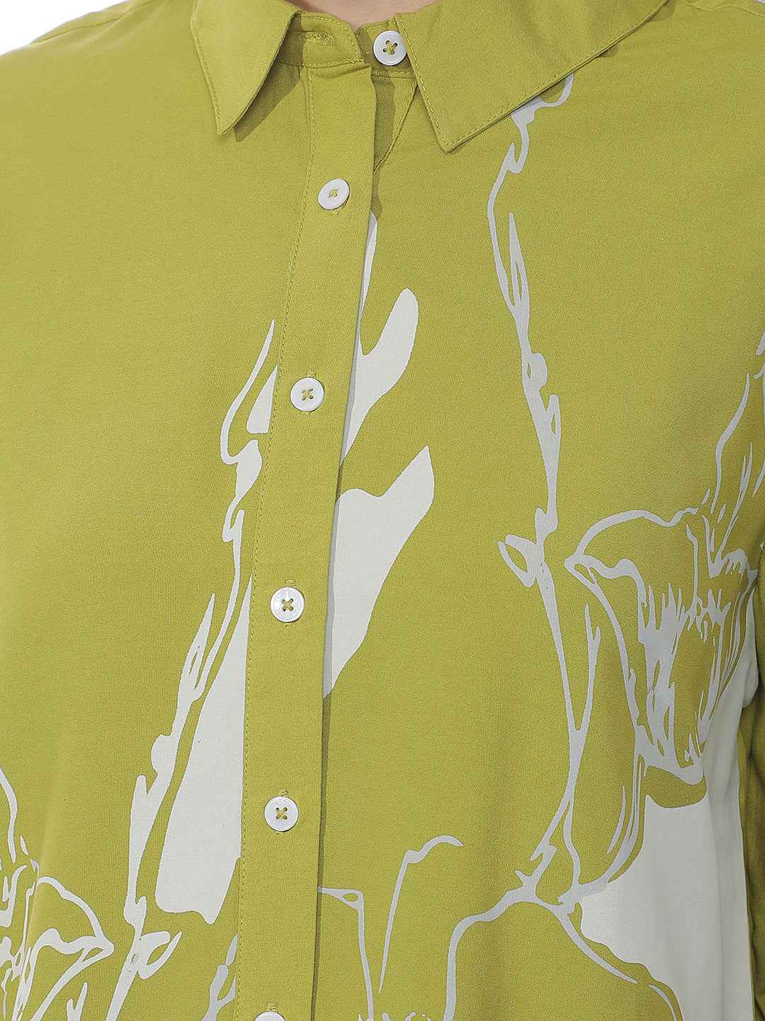 Green Floral Print Shirt
