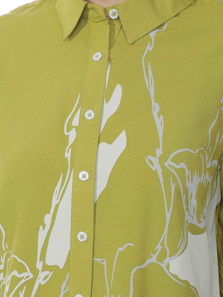 Green Floral Print Shirt