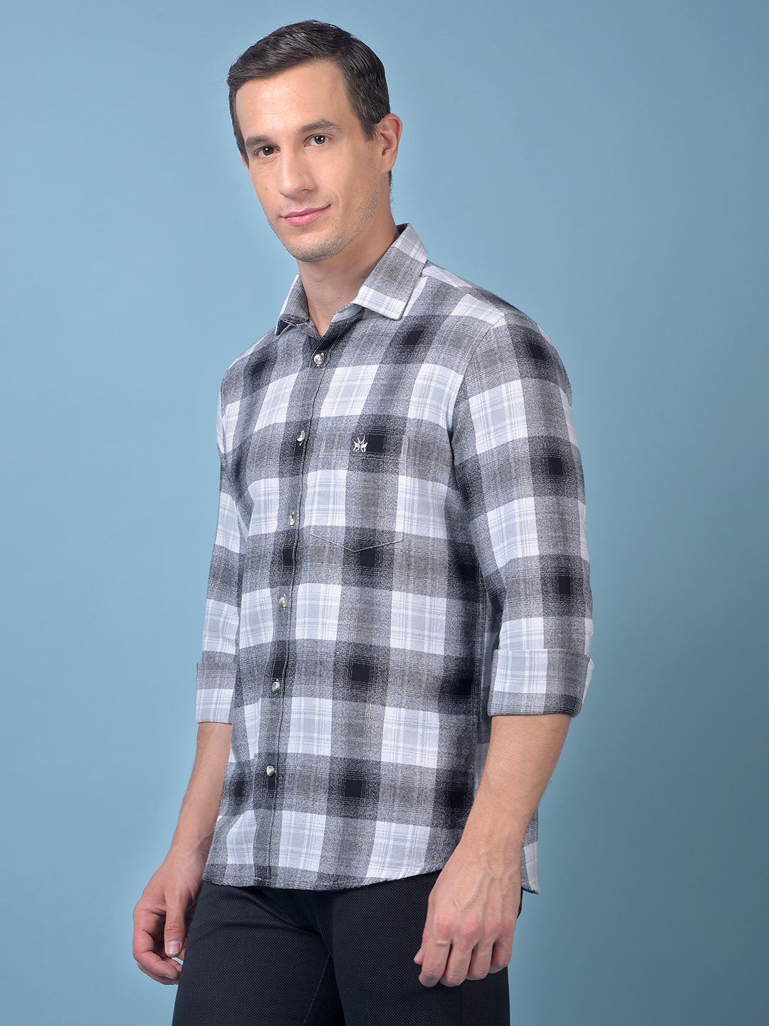 Black Checked 100% Cotton Shirt