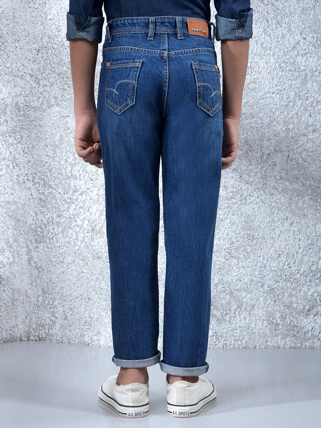 Contemporary Navy Blue Straight Jeans