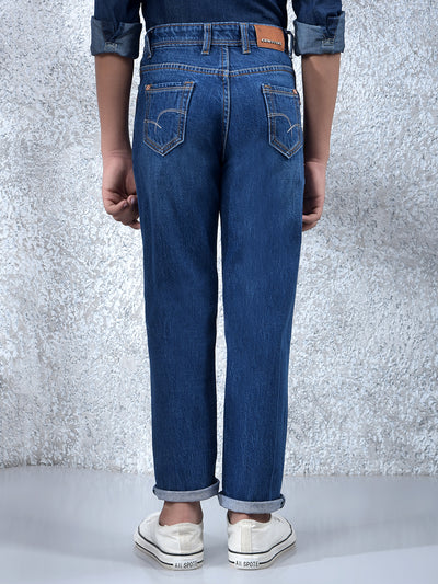 Contemporary Navy Blue Straight Jeans