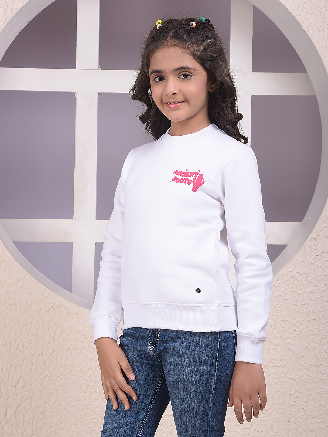 Trendy Everyday White Pullover Sweatshirt