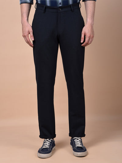 Sleek Silhouette Navy Blue Trousers