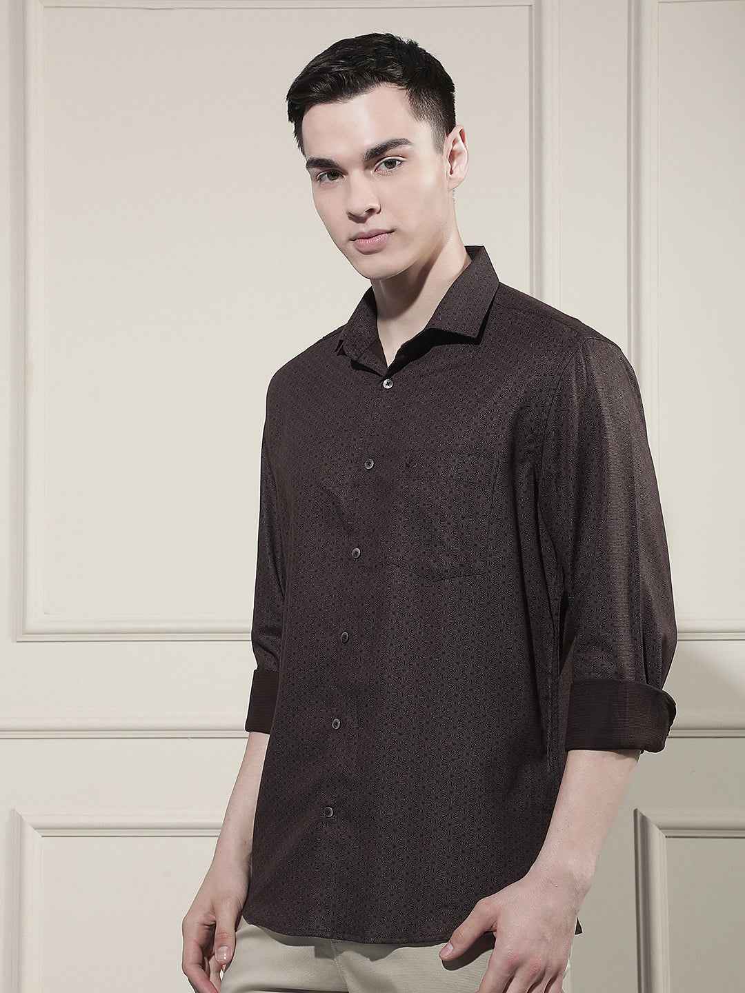 New Brown Printed Shirt