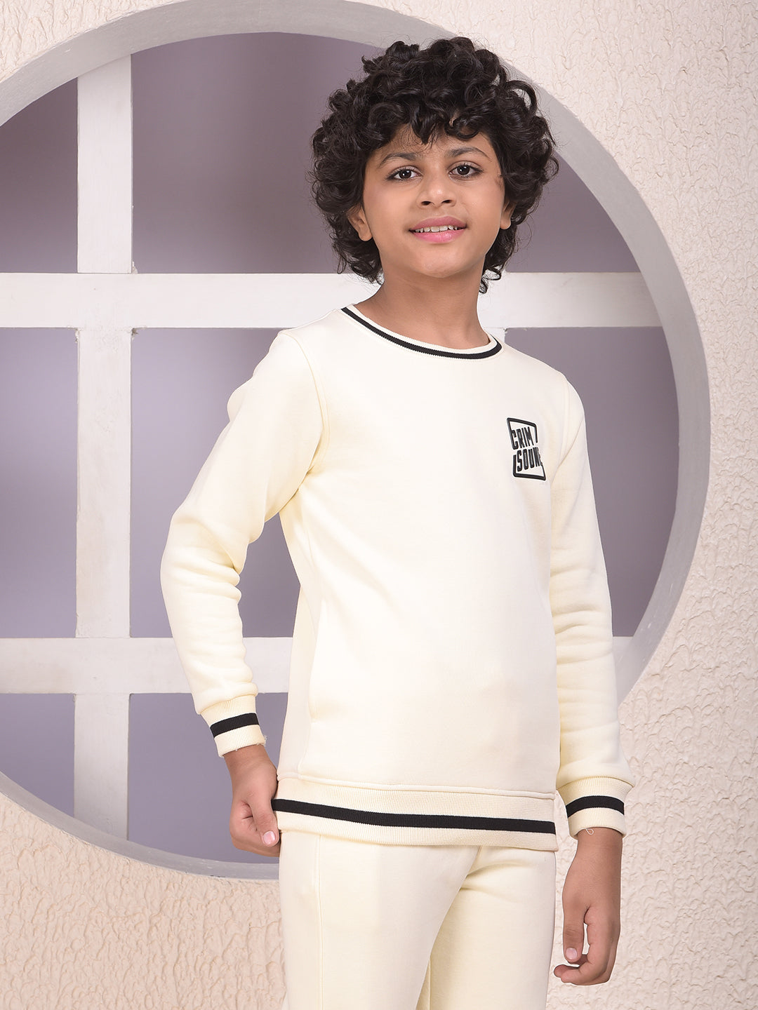 Sleek Cream Sweatshirt