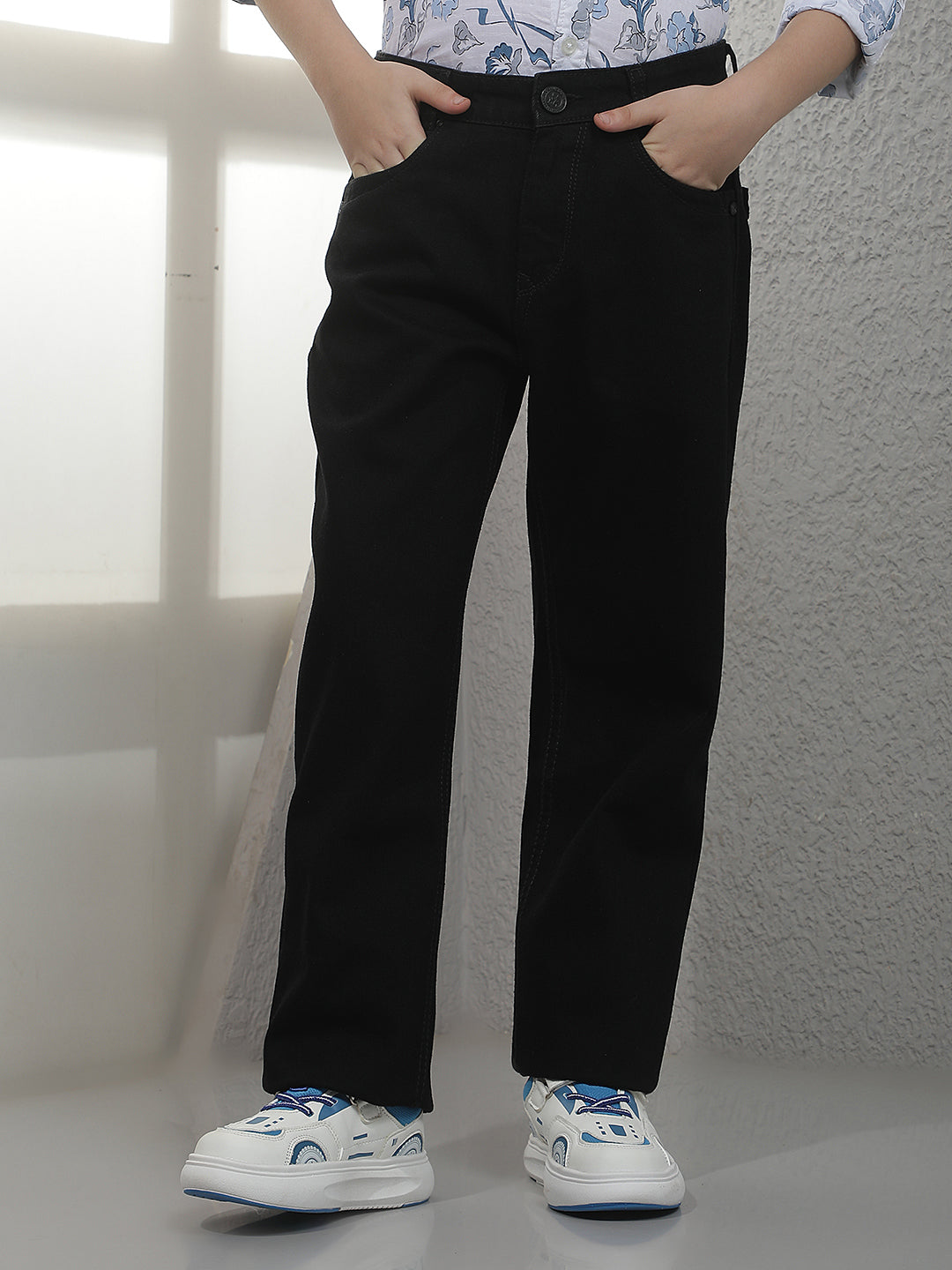 Black 100% Cotton Baggy Jeans