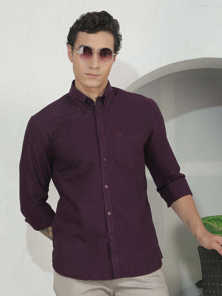 Wine 100% Cotton Shirt