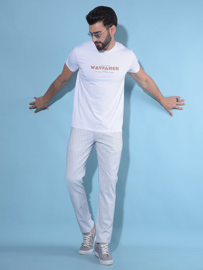 White Typographic Print T-Shirt