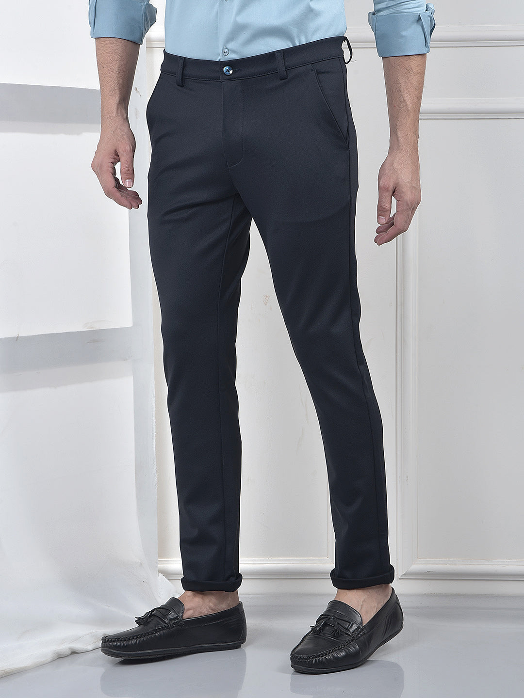 Trendy Navy Blue Trousers