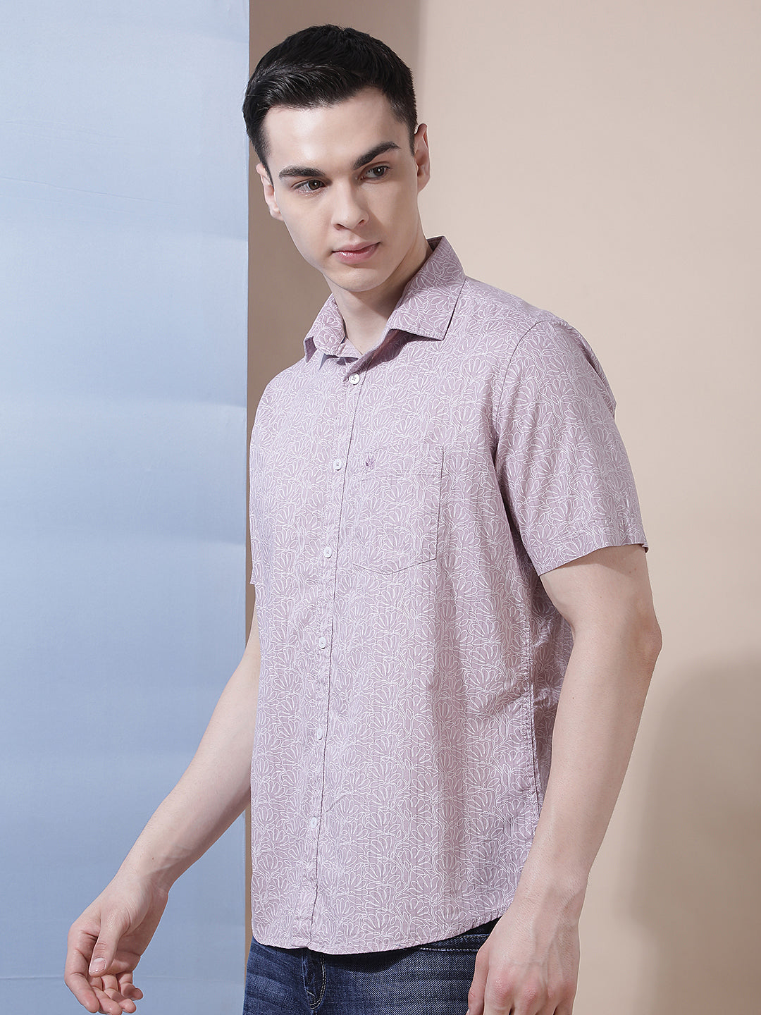 Purple Floral Print Shirt