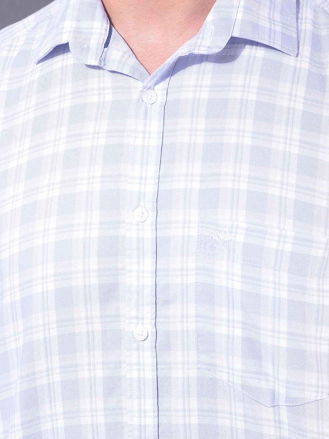 Purple Checked 100% Cotton Shirt