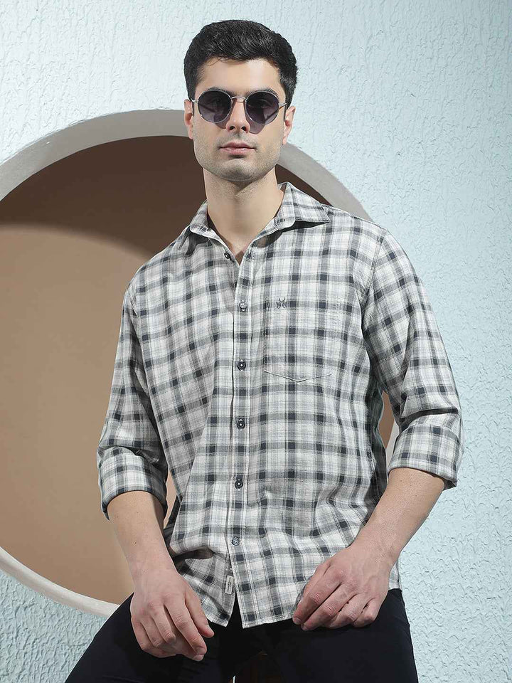 100% Cotton Black Checked Shirt