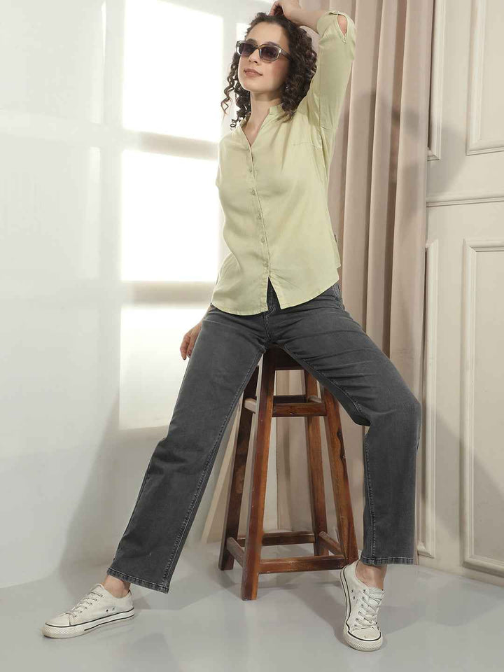 Bold Green Linen Shirt