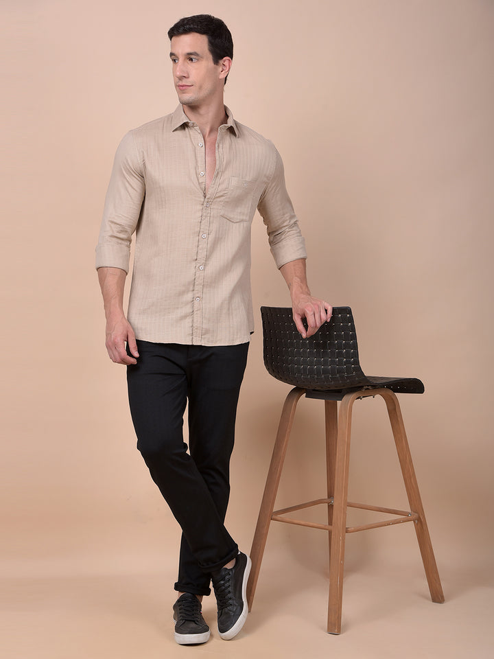 Modern Edgey Beige Shirt