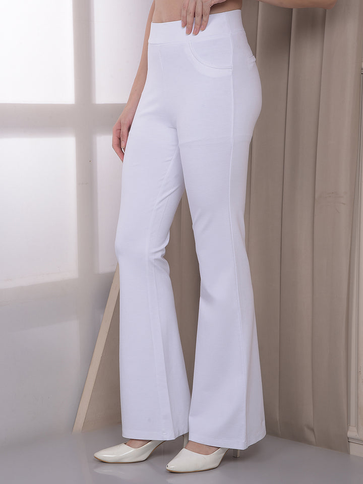White Bootcut Treggings