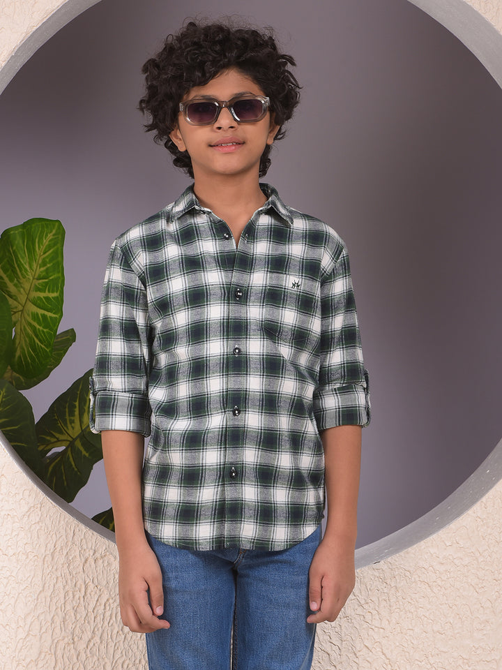 Green Checked 100% Cotton Shirt