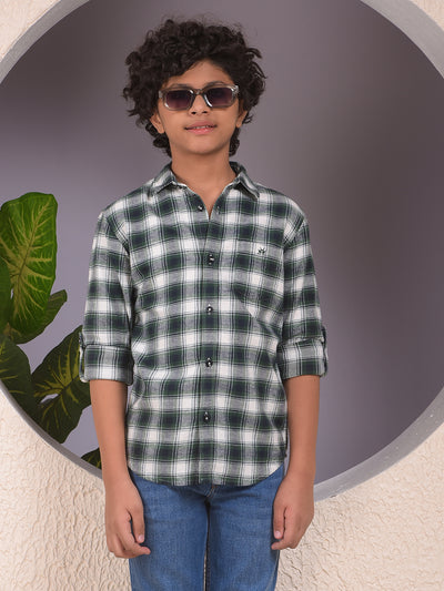 Green Checked 100% Cotton Shirt