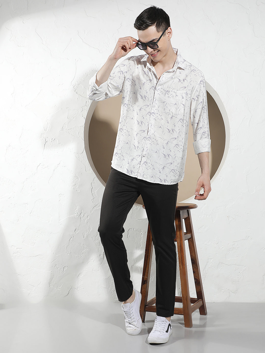 Purple Floral Print Shirt