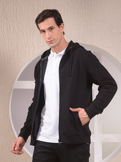Black Hooded Neck Sweatshirt