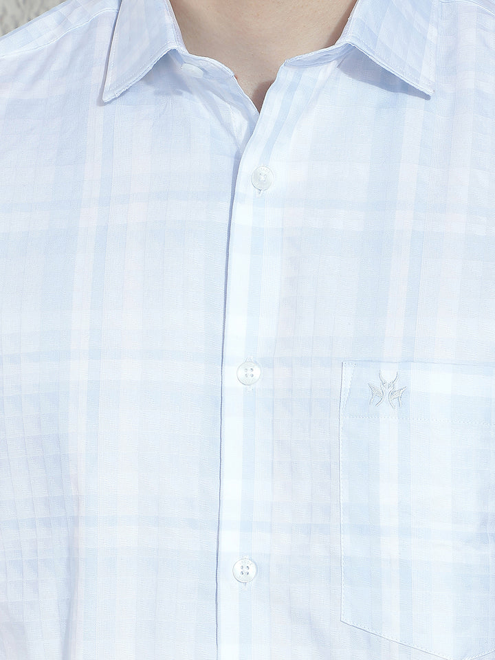 Blue Graphic Print 100% Cotton Shirt