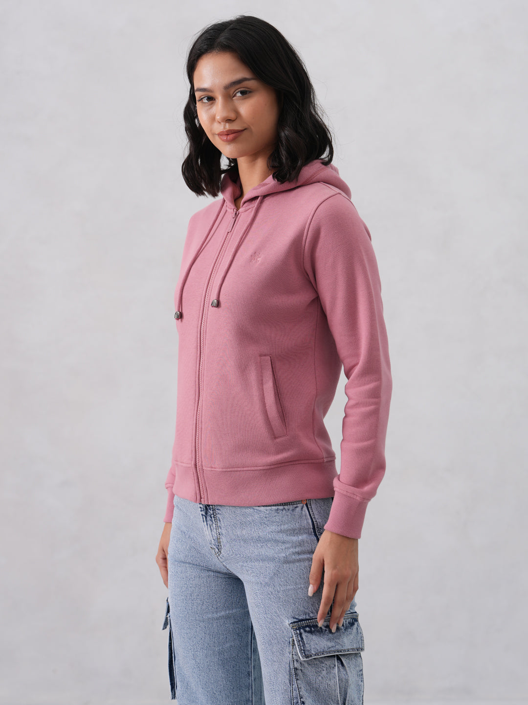 Pink Hooded Neck Sweatshirt