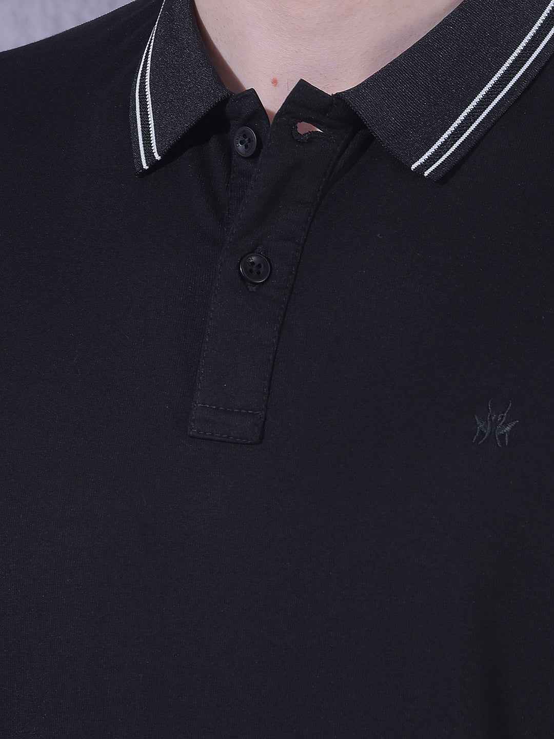 Black Polo Neck T-Shirt