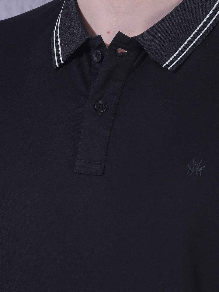 Black Polo Neck T-Shirt