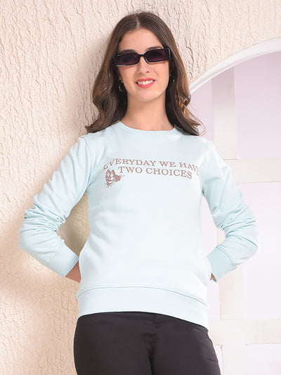Blue Graphic Print Sweatshirt