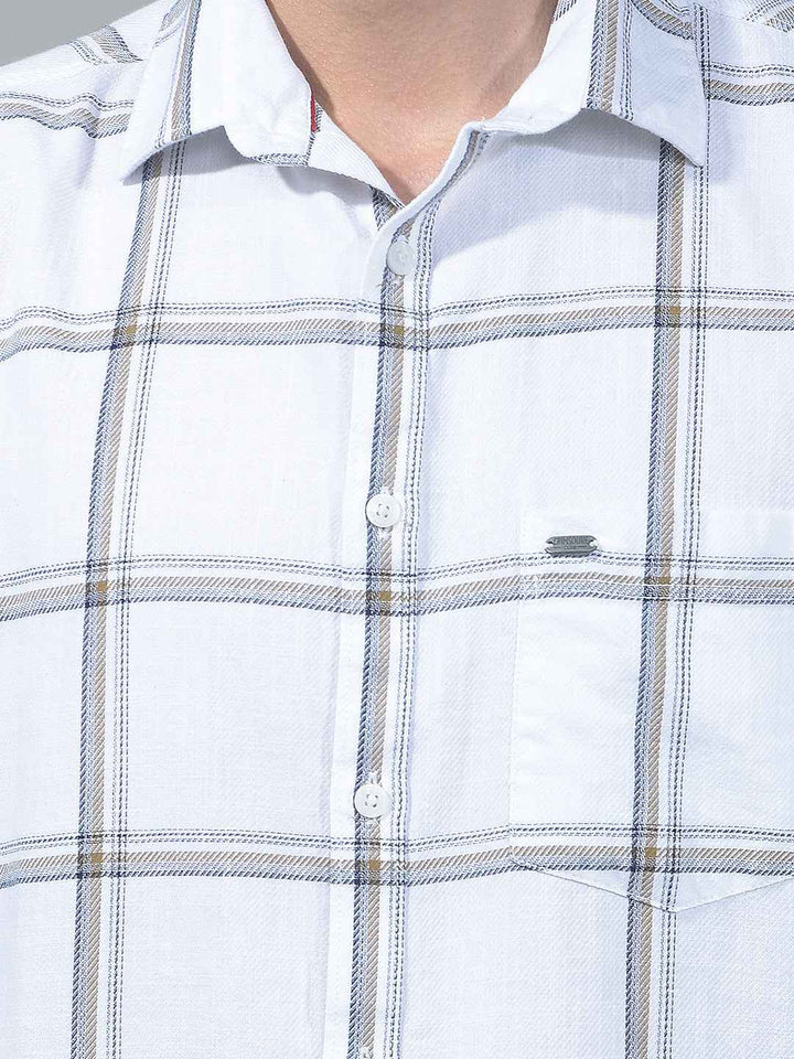 White Checked 100% Cotton Shirt