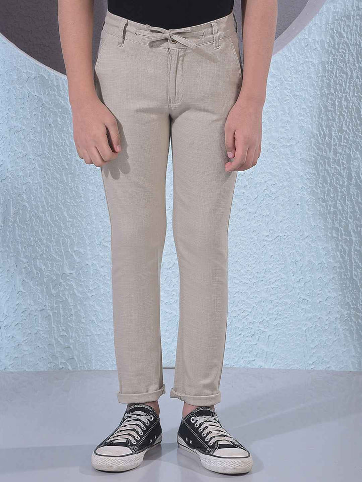 Beige 100% Cotton Trousers