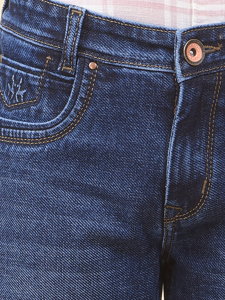 Chic Dark Wash Blue Jeans