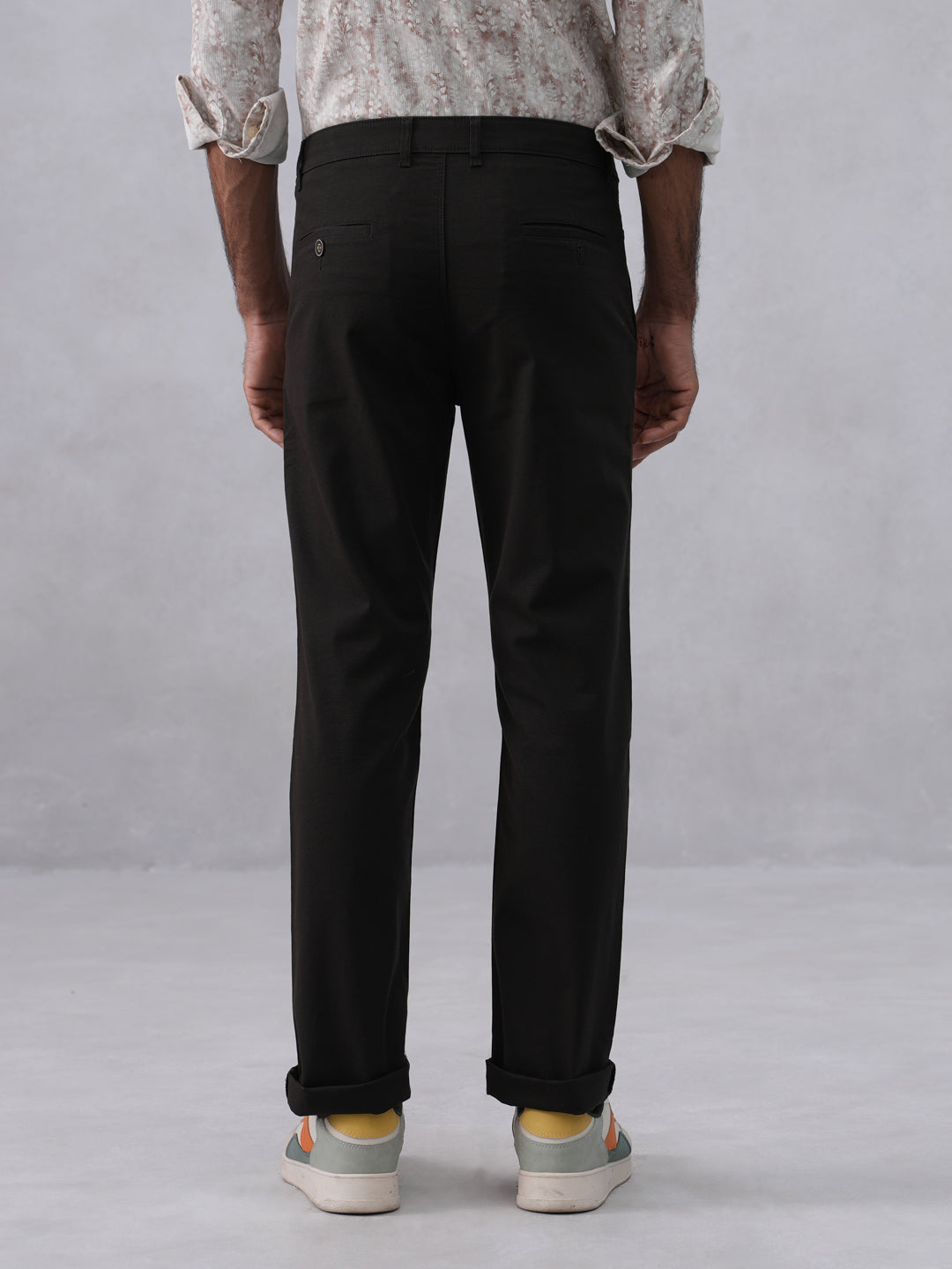 Minimal Style Black Straight Trousers