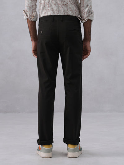 Minimal Style Black Straight Trousers