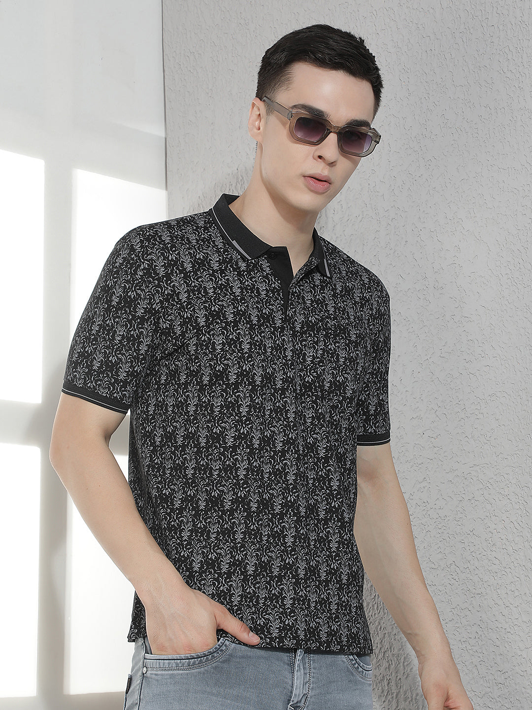 Black Floral Print T-Shirt