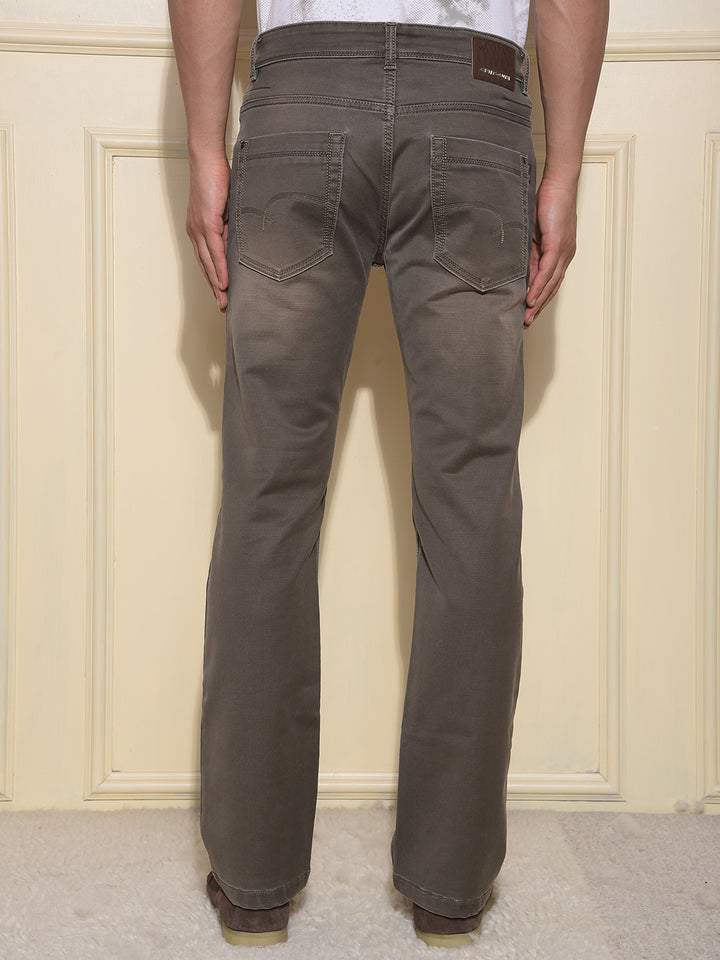 Edgy Brown Straight Jeans