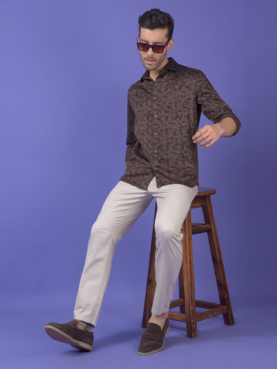 Brown Printed Shirt