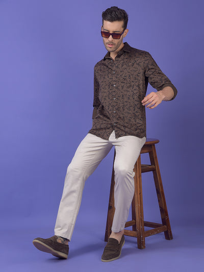Brown Printed Shirt
