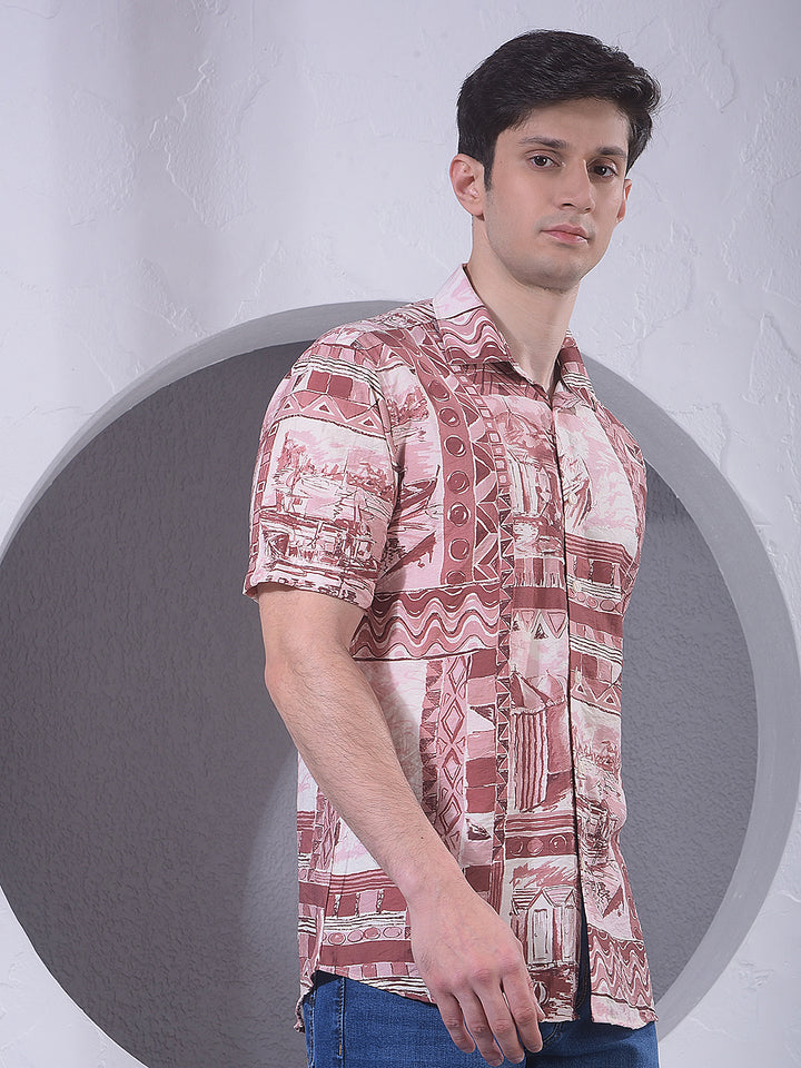 Rust Brown Heritage Print Shirt