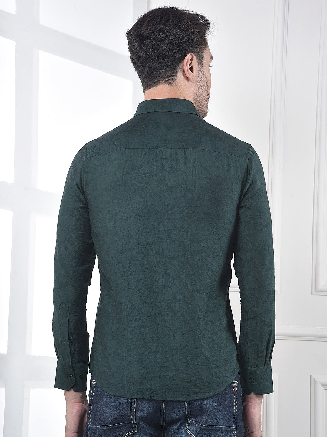 Emerald Tone Jacquard Shirt